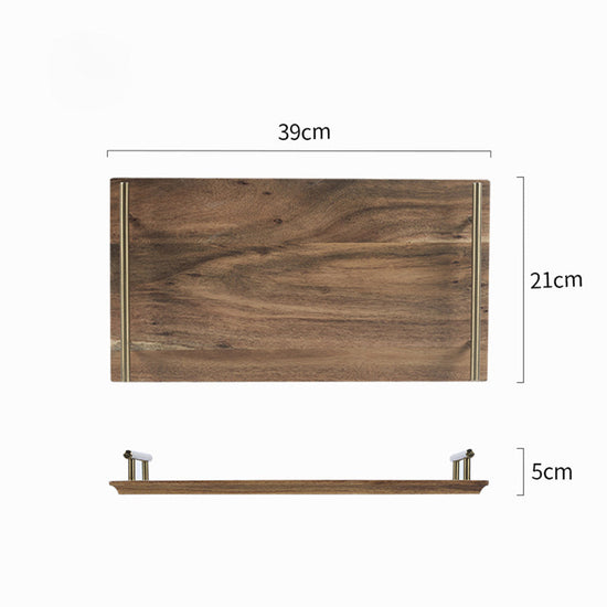 NNEAGS 39cm Brown  Rectangle Wooden Acacia Food Serving Tray Charcuterie Board Home Decor