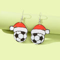 Christmas Hat Drop Earrings Soccer Ball Football Gift New Dangle Charm Jewellery