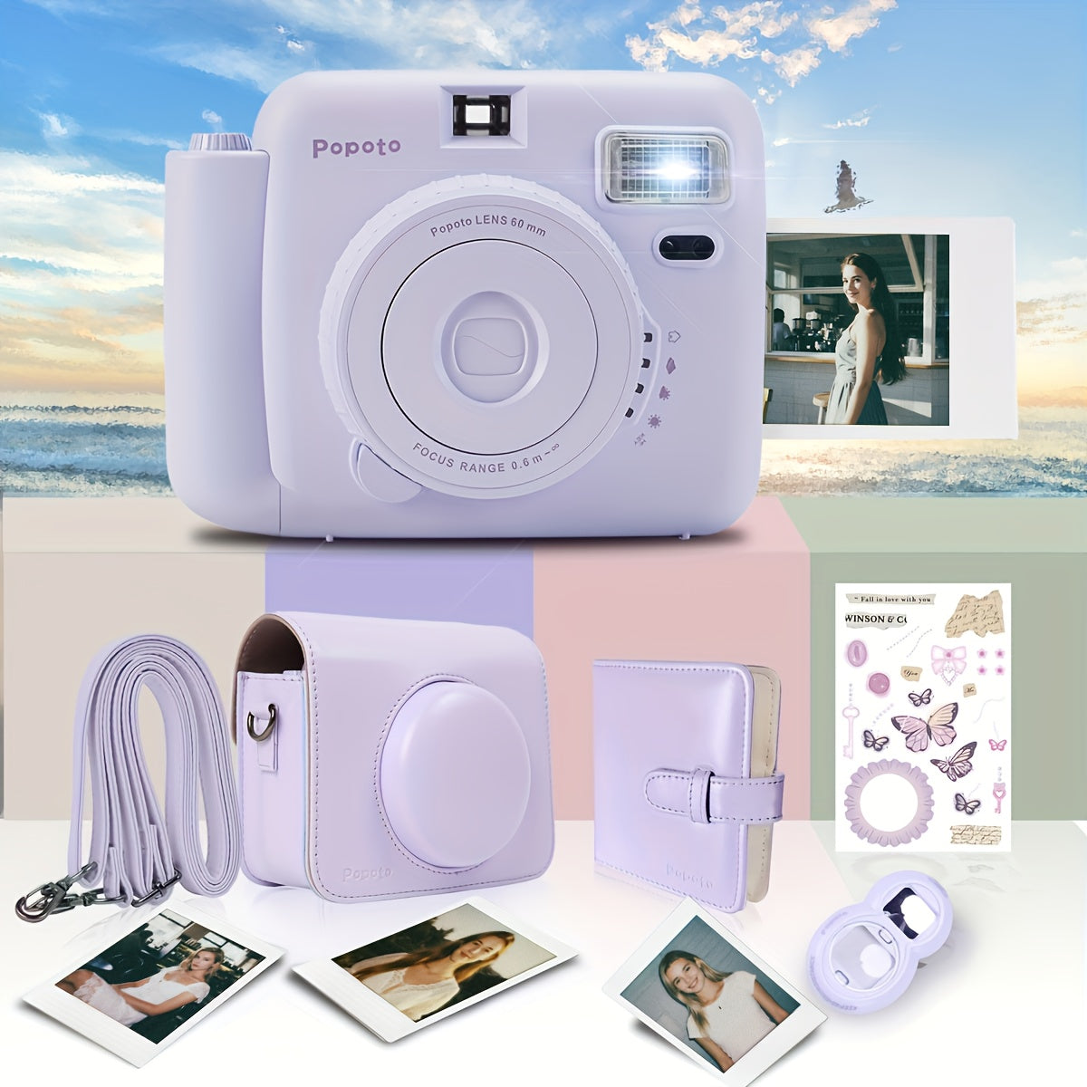 NNETM Instant Camera Gift Bundle with PU Case