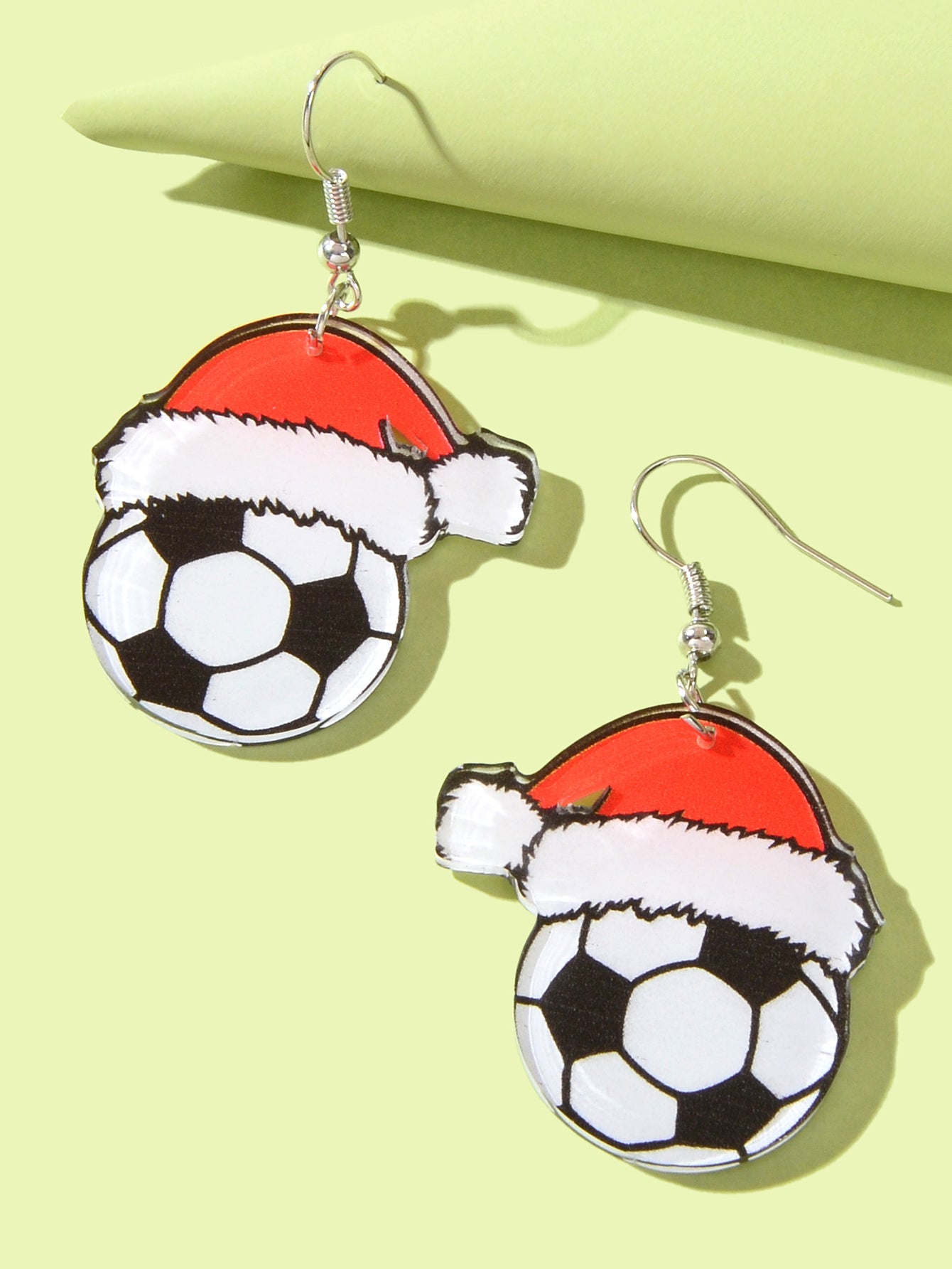 Christmas Hat Drop Earrings Soccer Ball Football Gift New Dangle Charm Jewellery