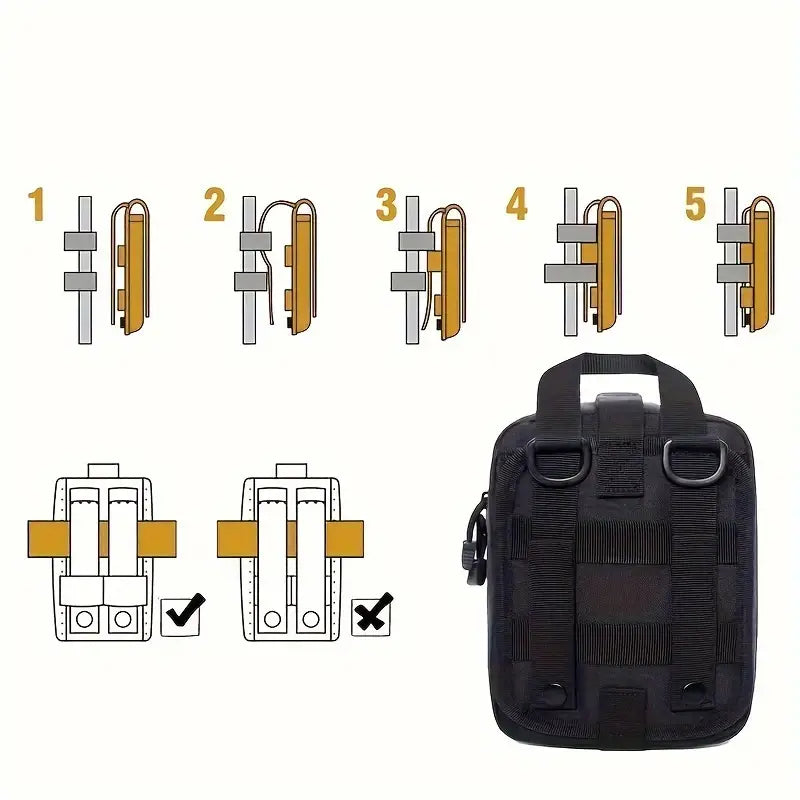 151pcs Portable First Aid Kit(Black, Includes Essential Tools)