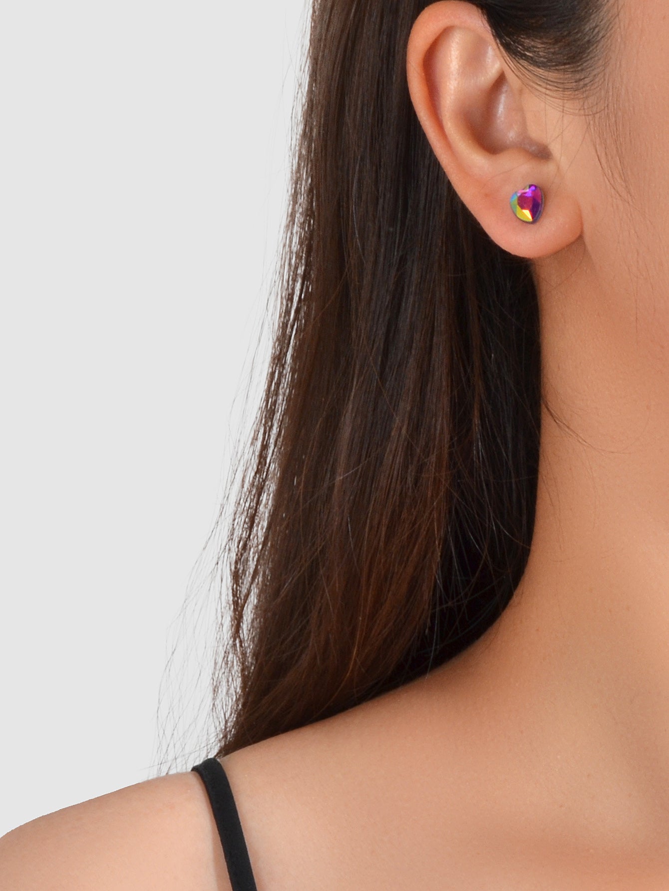 5pairs Funny Gifts Candy Color Small Heart Stud Earrings Lovely Ladies Jewellery