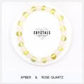 Amber & Rose Quartz Adult Bracelet