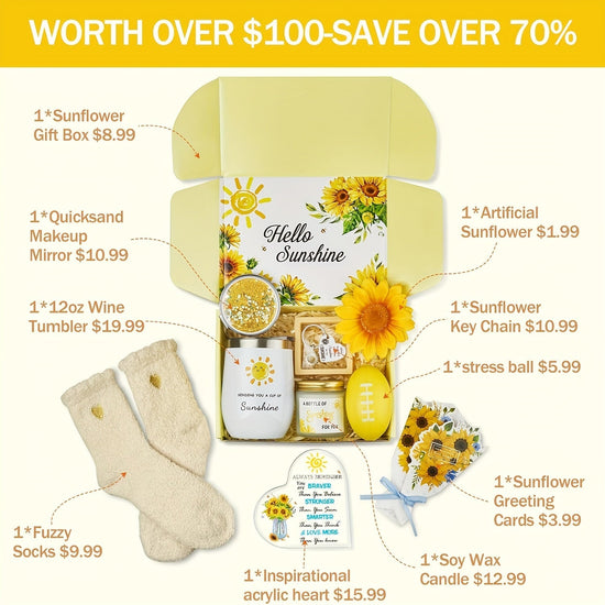 Sunflower Stainless Steel Cup Gift Set