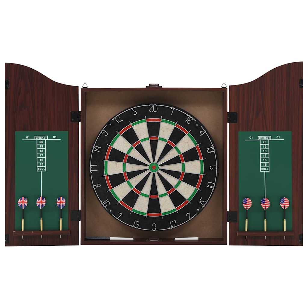 NNEVL Professional Sisal Dartboard with Cabinet and 6 Darts