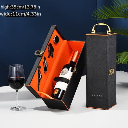 Luxury Leather Wine Gift Box with Sommelier Tools