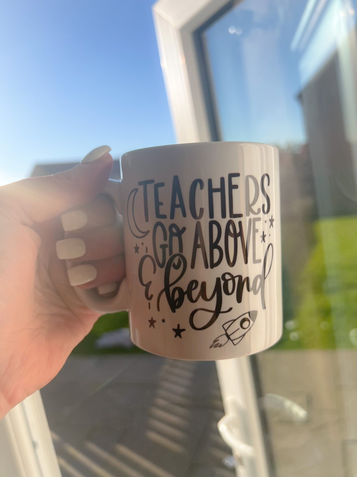 Teachers Go Above And Beyond Teacher Mug
