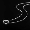 Solid 925 Sterling Silver Heart Pendant Necklace Made with SWAROVSKI Crystals