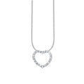 Solid 925 Sterling Silver Heart Pendant Necklace Made with SWAROVSKI Crystals