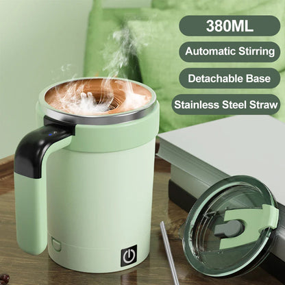 Rechargeable Automatic Magnetic Self-Stirring Mug LED Temp Display Green