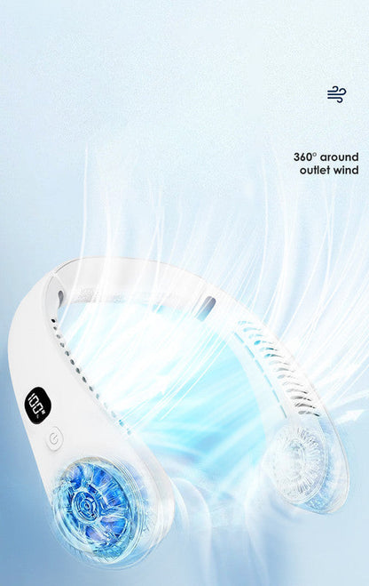 Portable Neck Fan Upgraded, Neckbrace Personal Hands Free, 5 Speed Gears Adjustment, 2000 mAh Wearable Bladeless Quiet Rechargeable for Outdoor Indoor, Gifts for Women Men- White Christmas Gifts