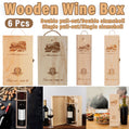 6pcs Red Wine Wooden Gift Box Packaging Storage Box for Wine Bottle Gifts - Double pull-out