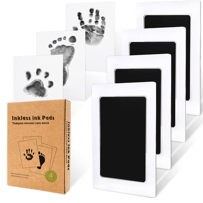 NNEDSZ Pet and Baby Safe Inkless Paw & Handprint Memory Kit - 4PCS