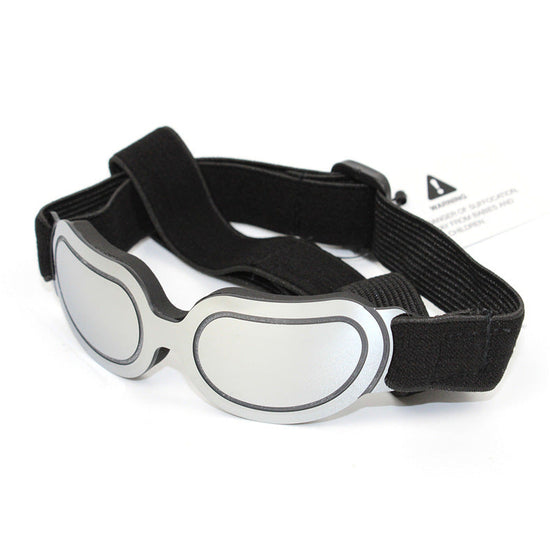 NNEDSZ Silver Lenses Pet Sunglasses for Dogs and Cats - UV Protection, Adjustable Strap, Anti-Wind and Anti-Fog Pet Goggles