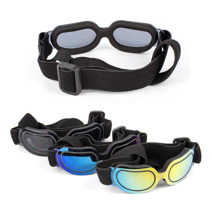 NNEDSZ Silver Lenses Pet Sunglasses for Dogs and Cats - UV Protection, Adjustable Strap, Anti-Wind and Anti-Fog Pet Goggles