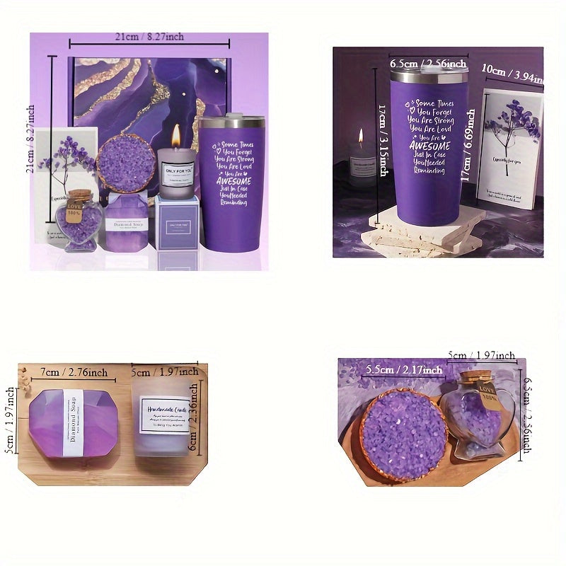 NNETM Crystal Bath Purple Salt Gift Set Lavender
