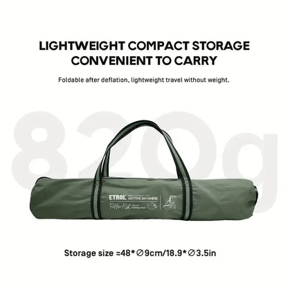 Portable Inflatable Folding Chair - Dark Gray Nylon, Camping Essential