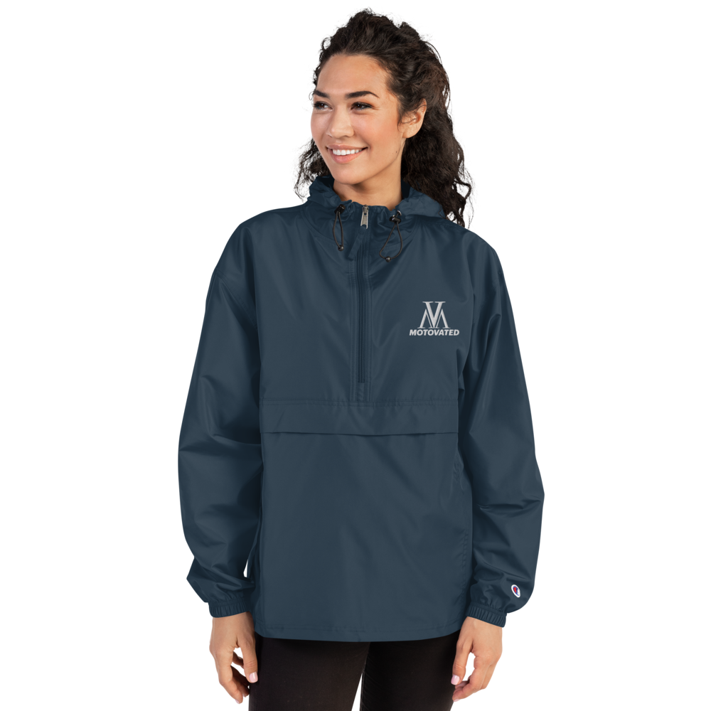 Embroidered Motovated Packable Jacket