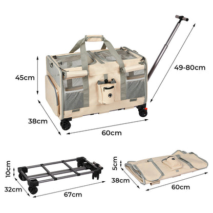 Pawz Pet Carrier 4 Wheel Portable Rolling Foldable