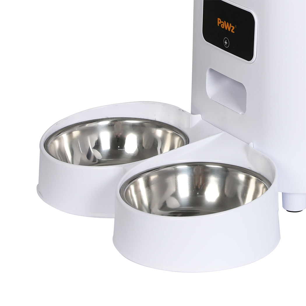 PaWz 5L Automatic Pet Feeder 2 Bowl White