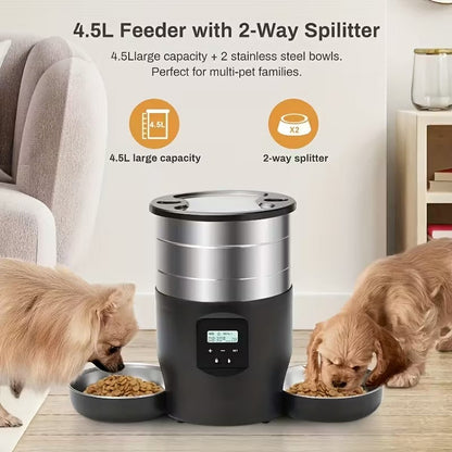NNETM 4.5L Stainless Steel Smart Automatic Pet Feeder