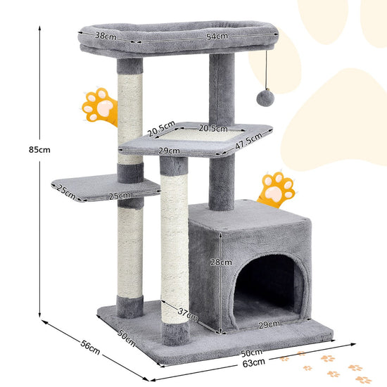 NNECW 4-Layer Cat Tree with Scratching Posts for pet