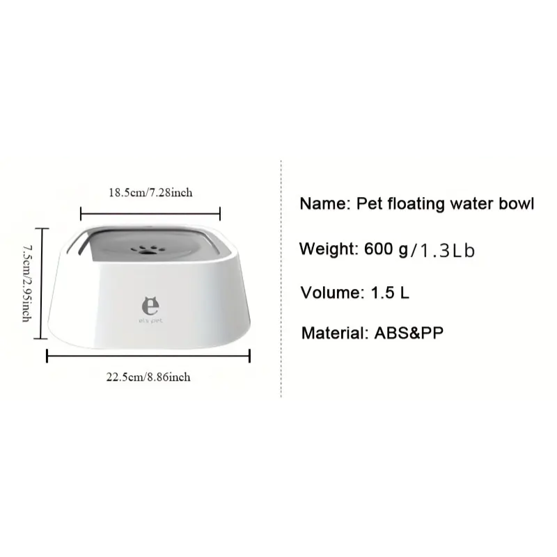 Non-Spill Anti-Splash Pet Water Bowl for Dogs
